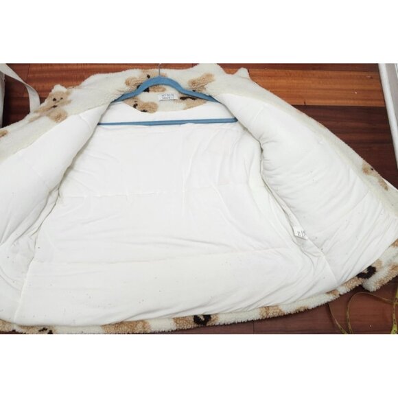 My Mum Made It Teddy Bear Sherpa Jacket Beige Brown Plush Fleece Coat Oversized - Picture 9 of 15